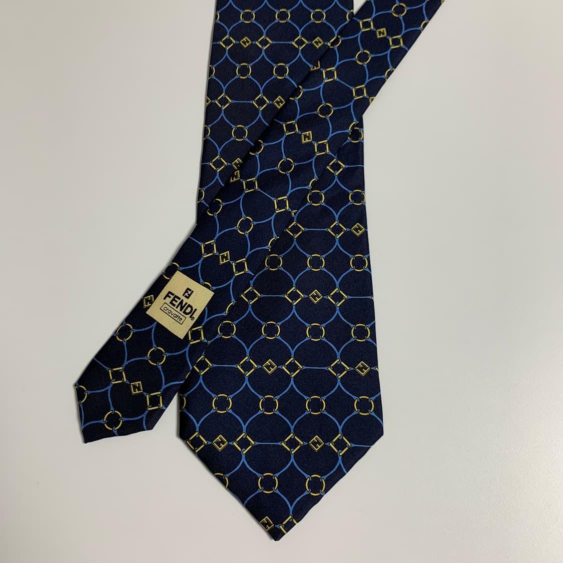 펜디(FENDI) FF모노그램 기하학적패턴 새상품급 명품넥타이 S등급 상품이미지4