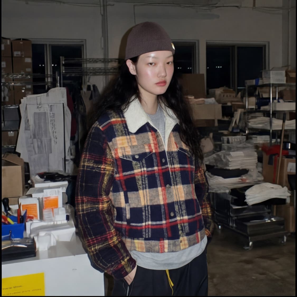 LEVI'S, SHERPA PLAID TRUCKER (S) FOR WOM 상품이미지2