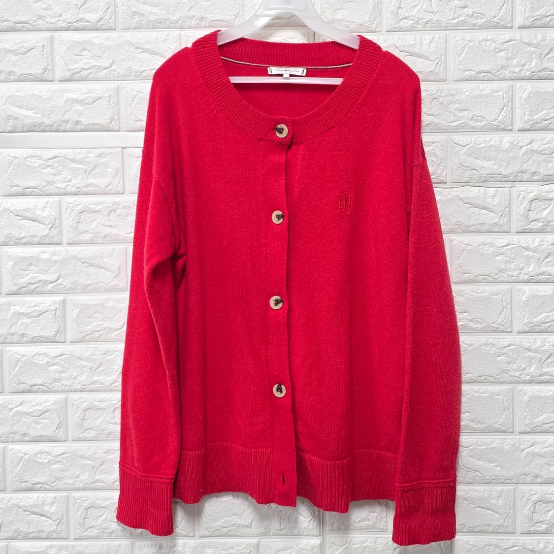 택포_ 타미힐피거 빨간색 가디건 L 상품이미지1