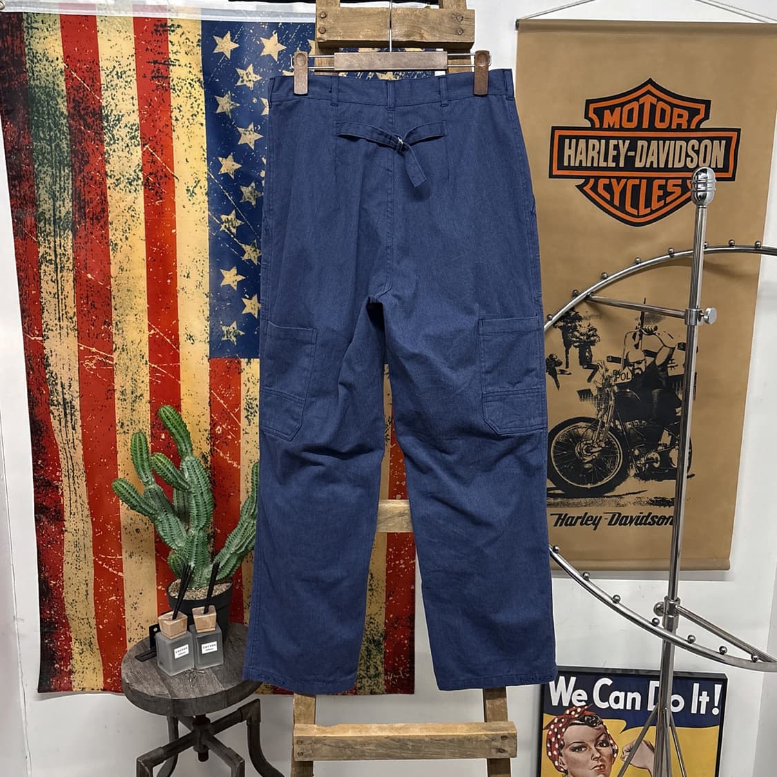 90s 오리지널 빈티지 프렌치 워크 팬츠 신치백 카고 N694 상품이미지2