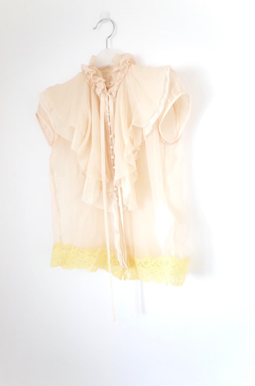 Sacai 사카이 실크 프릴 레이스 블라우스 상품이미지6