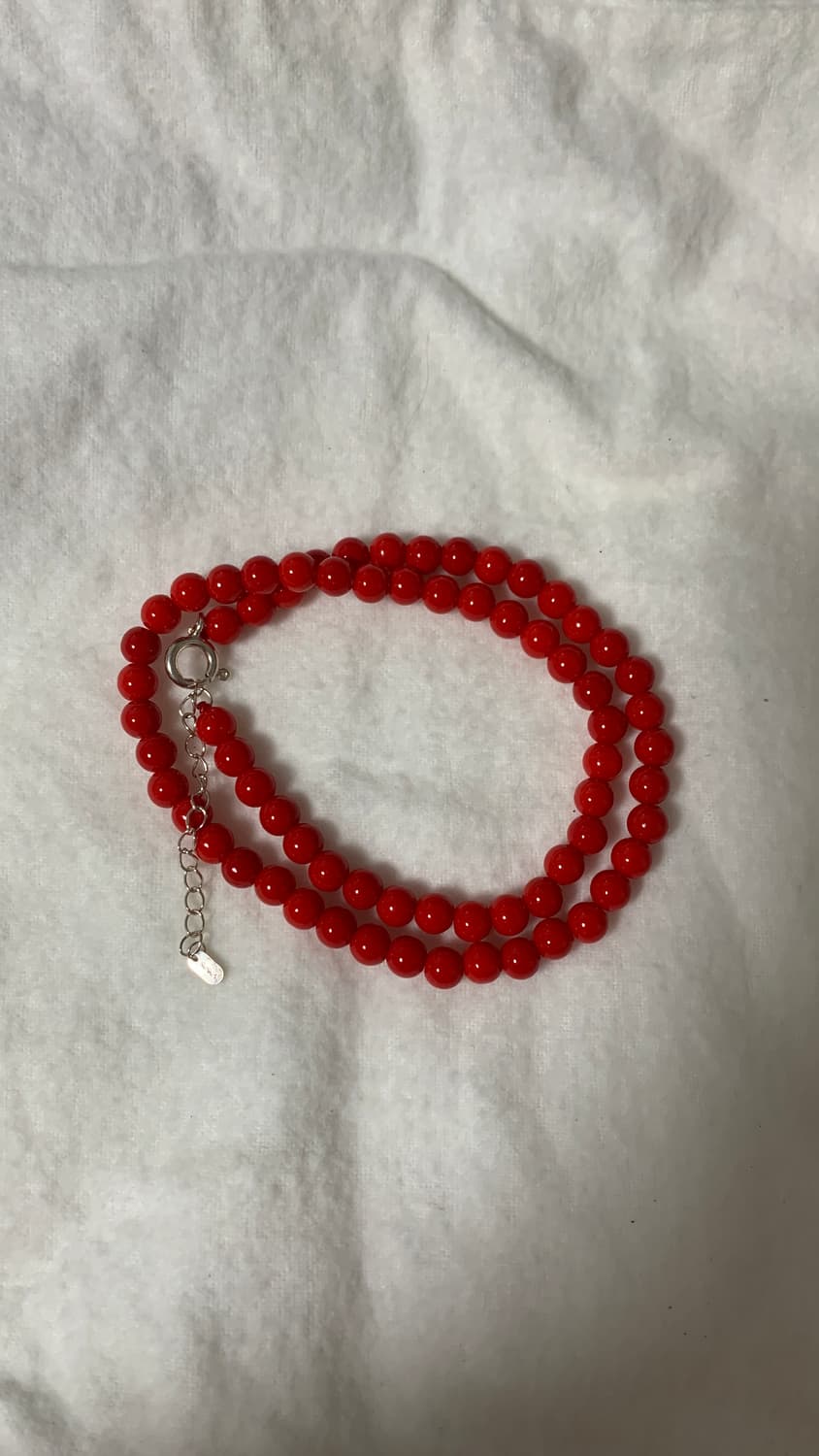 6미리 레드볼목걸이 상품이미지1