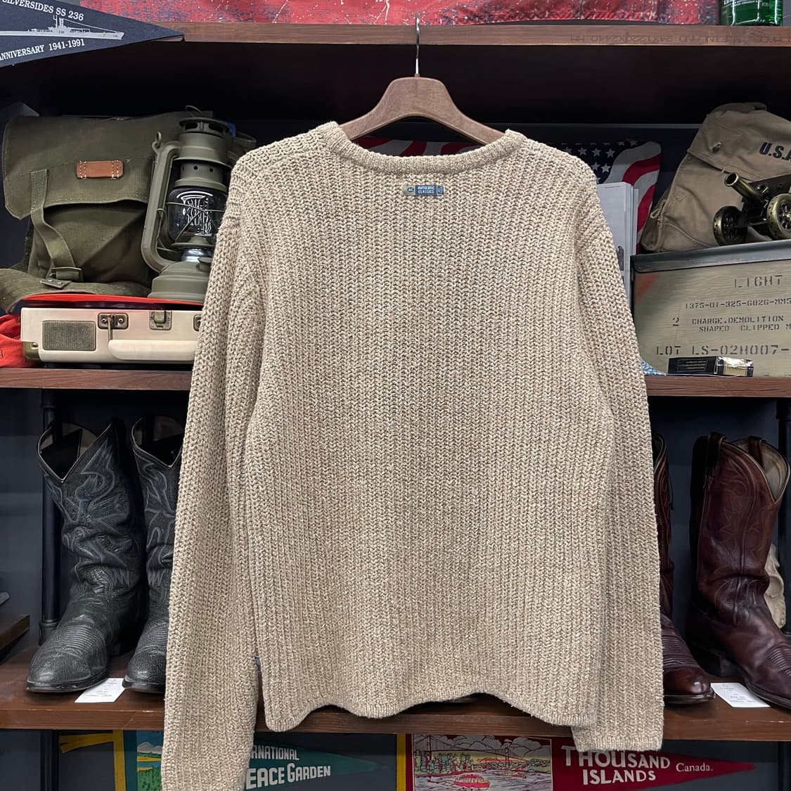 디즈니 클래식 어센틱 미키마우스 자수 로고 니트 스웨터 상품이미지2