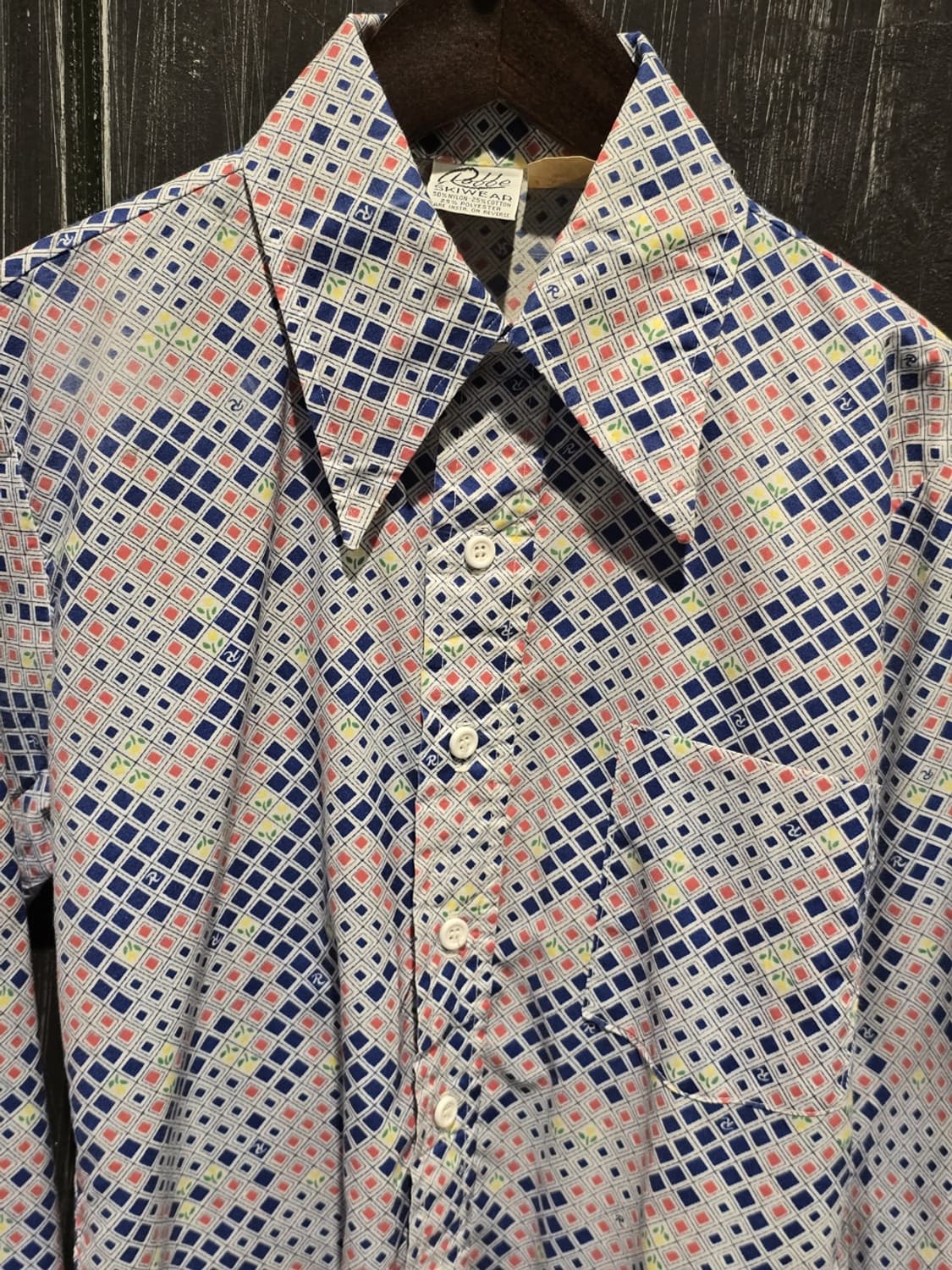 70s GeometricPattern Shirt/made in U.S.A 상품이미지2