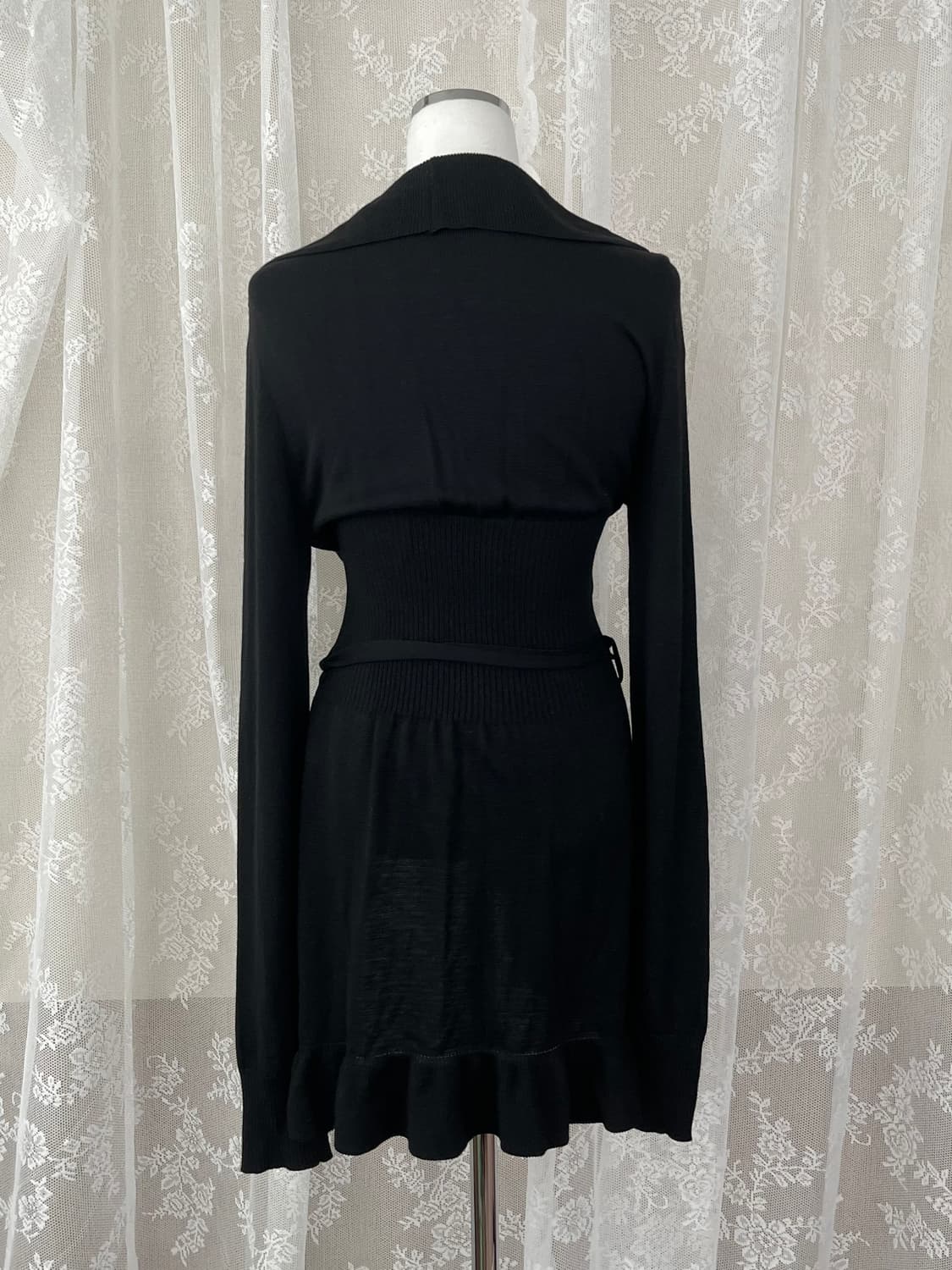 M) 쓰리타임즈 메이플 러플 가디건 블랙 상품이미지3