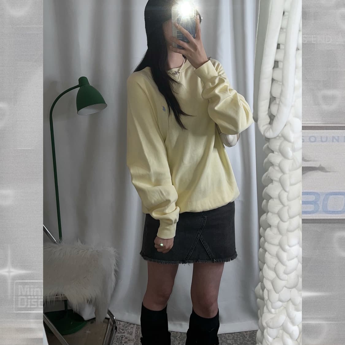 폴로 랄프로렌 오버핏 노란색 맨투맨 상품이미지4