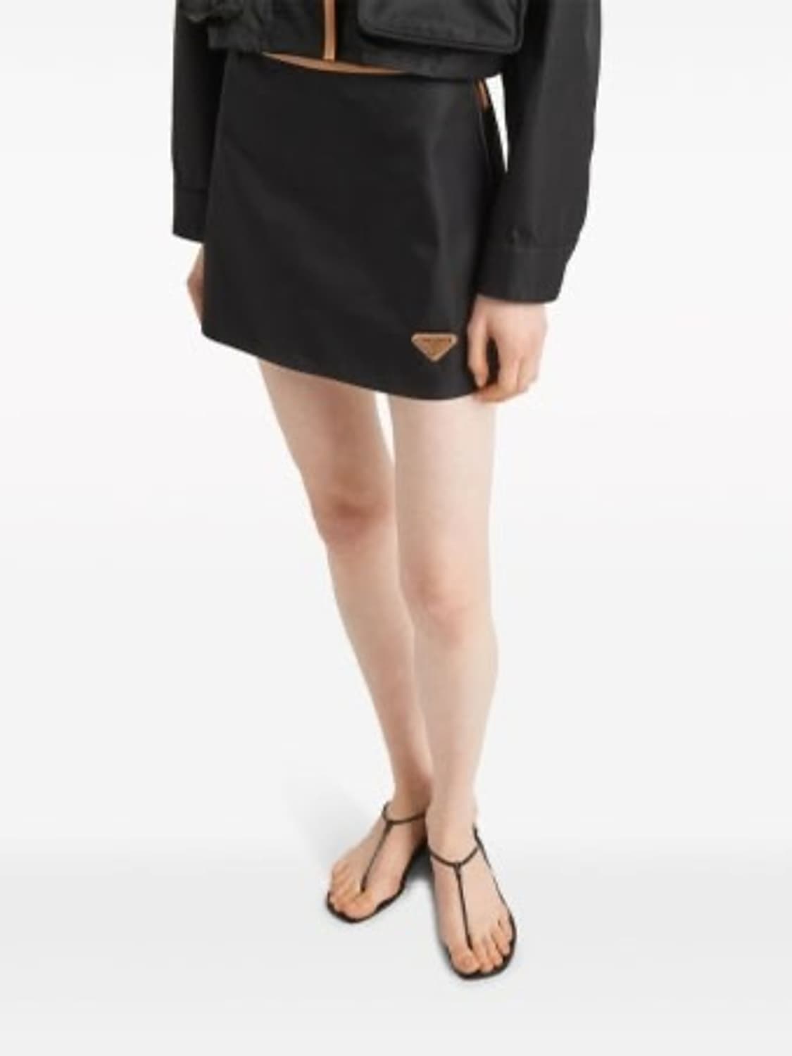 [미개봉새상품,정가200만원대] 프라다 리나일론 레더 스커트 상품이미지5