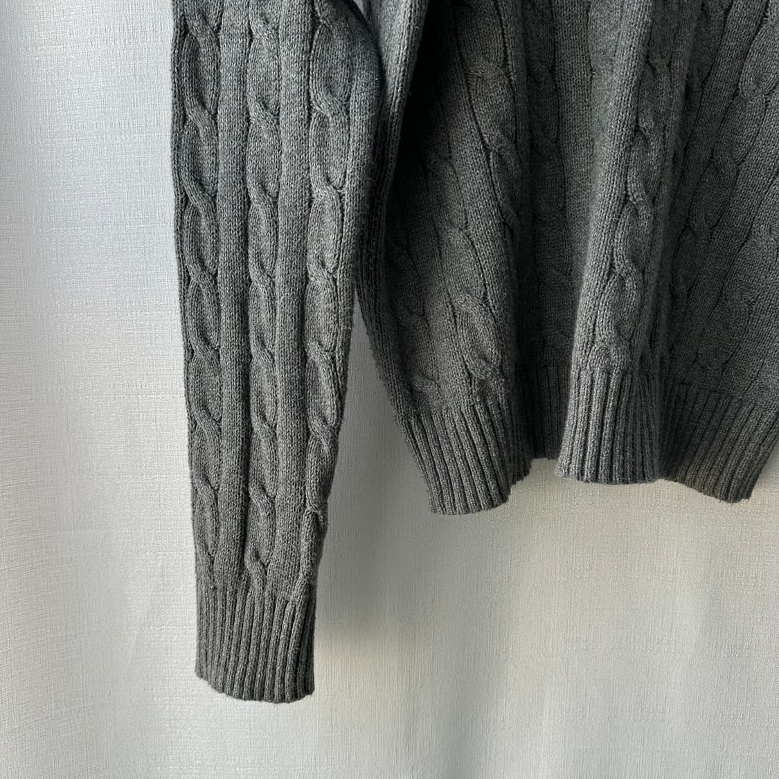 폴로 랄프로렌 케이블 니트 코튼 스웨터 그레이 M 상품이미지3