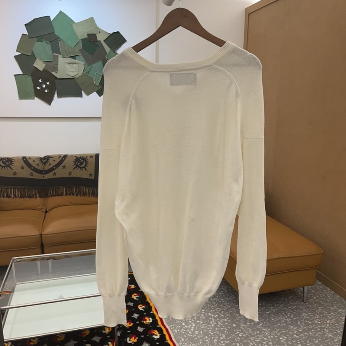 버버리 정품 패치로고 브이넥 코튼 니트 스웨터 105 C06377 상품이미지4