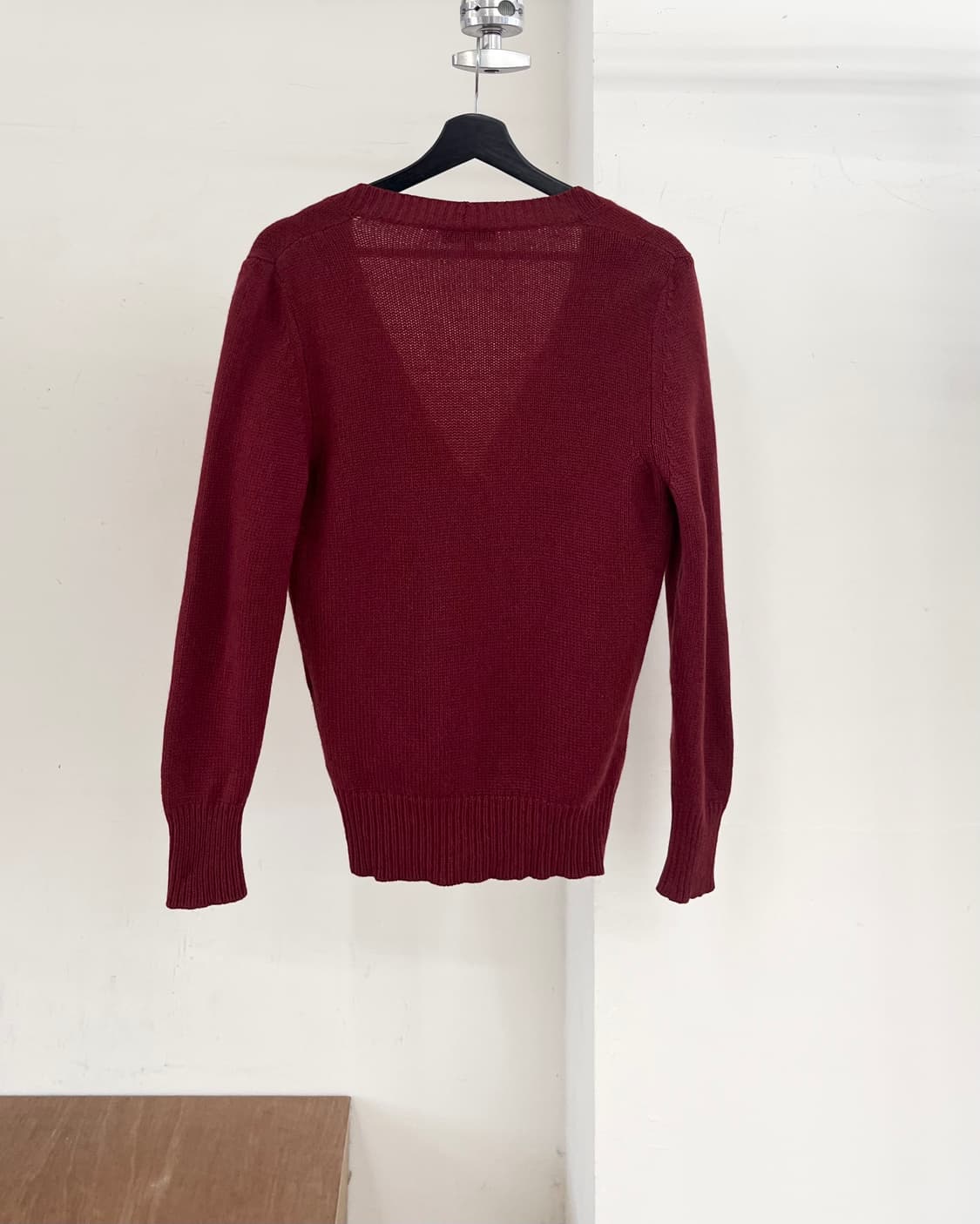 셀린느 버건디 캐시미어 브이넥 가디건 상품이미지6