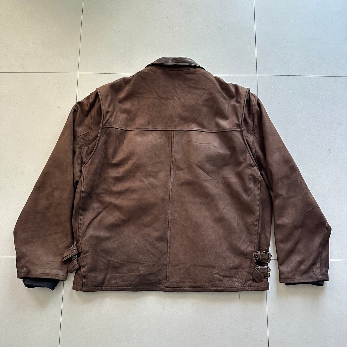 90년대 1957 피렌체 빈티지 이탈리아 생산 레더 자켓 M 상품이미지8