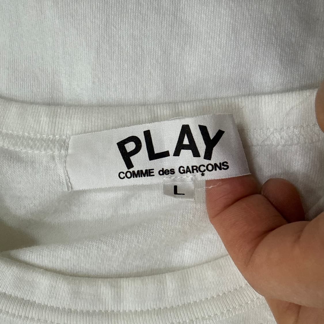 L 꼼데가르송 카모 하트 반팔티(수축) 0406T 상품이미지3