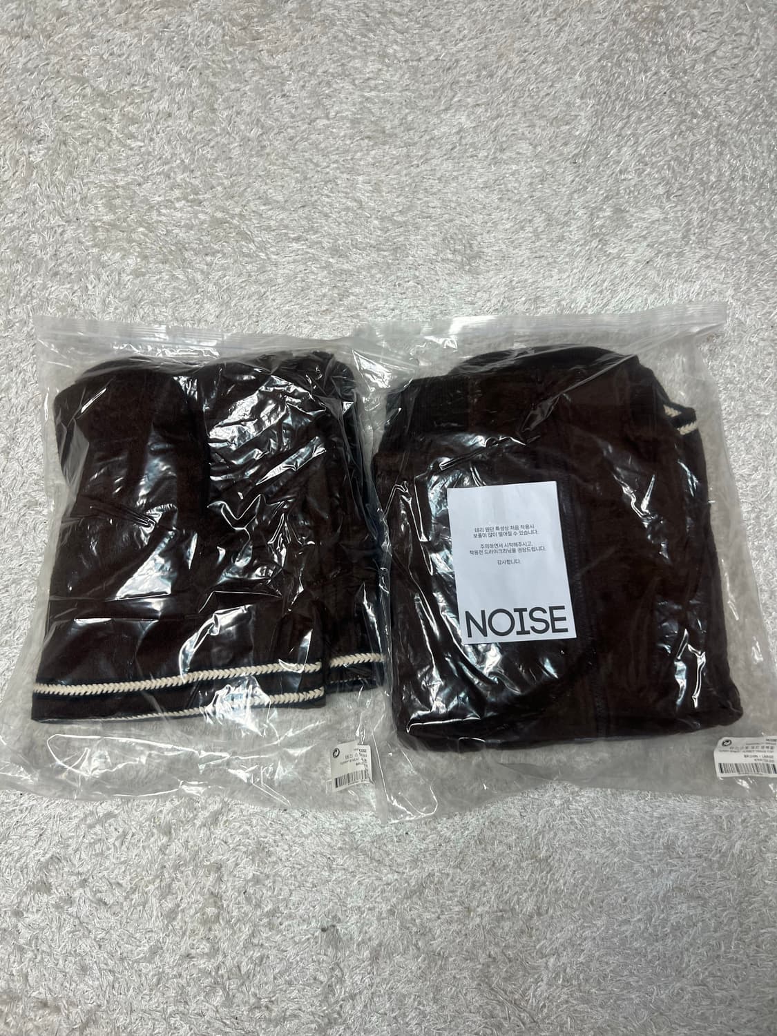 [L] Noise 노이스 테리 져지 스웻 트랙탑,팬츠 브라운 셋업 상품이미지3