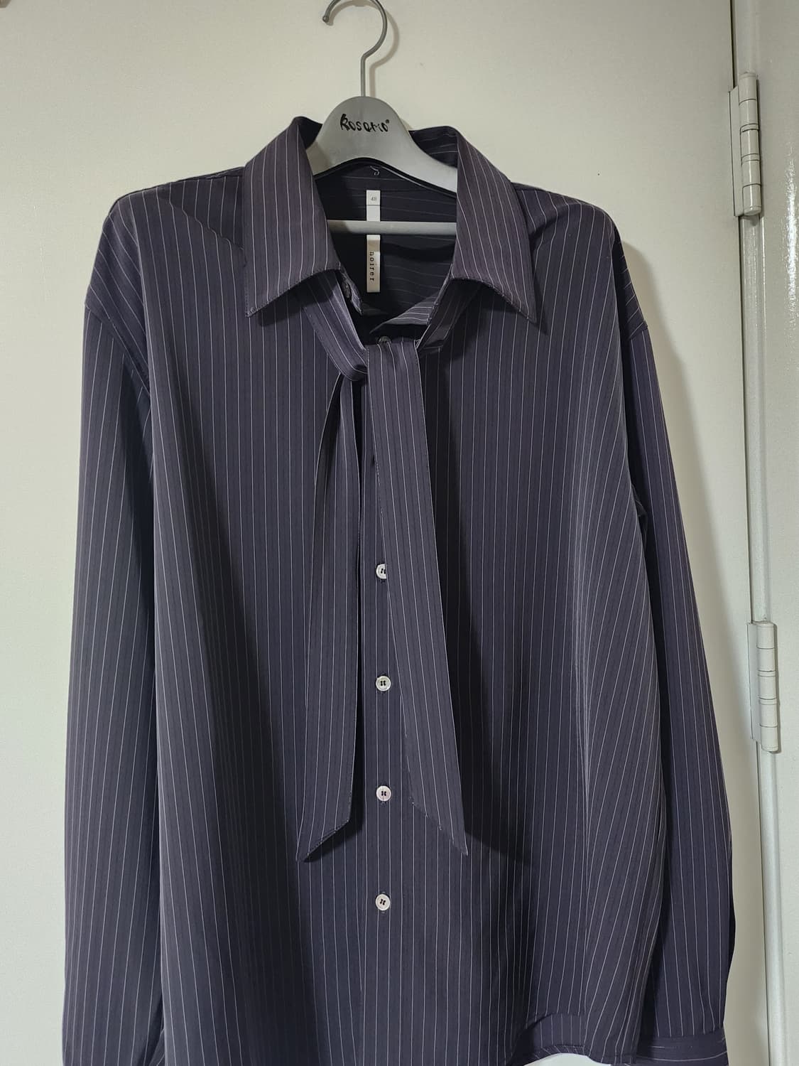 [48] 노이어 스트라이프 스카프 셔츠 애쉬퍼플 상품이미지4