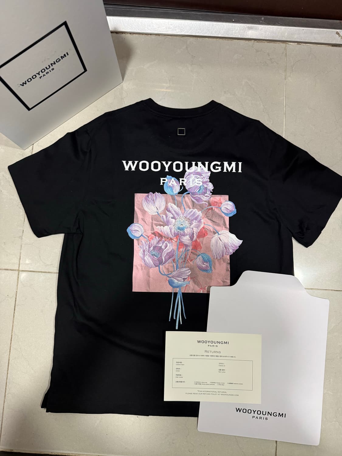 [당일출고,46사이즈] 우영미 플라워 반팔 상품이미지1