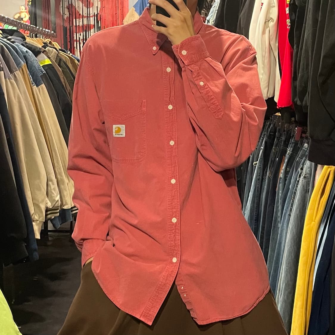 [IM] carhartt 칼하트 핑크 긴팔셔츠 상품이미지1