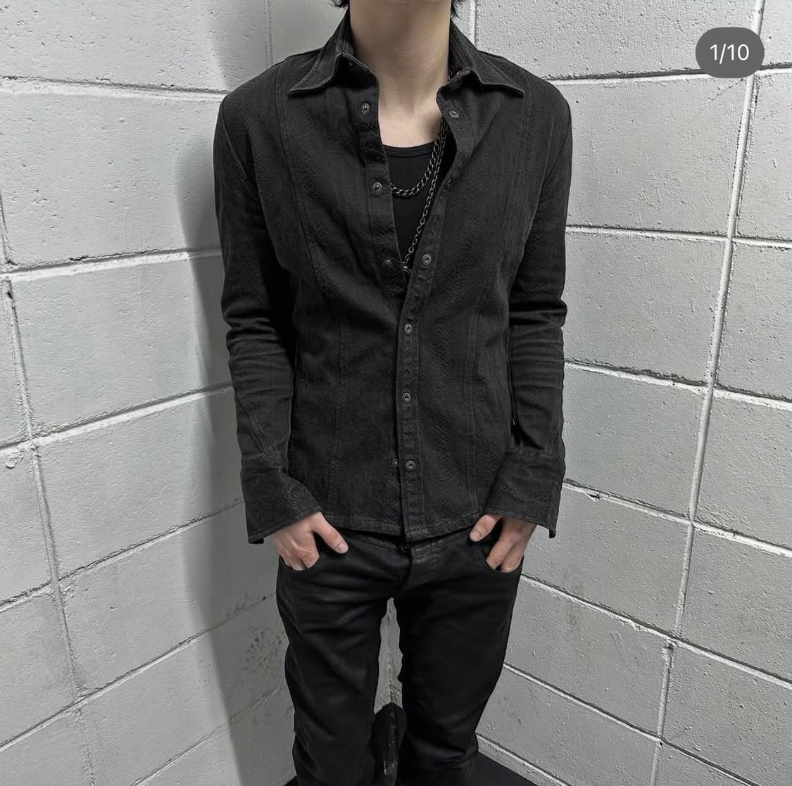 5351 pour les Hommes python texture shir 상품이미지1