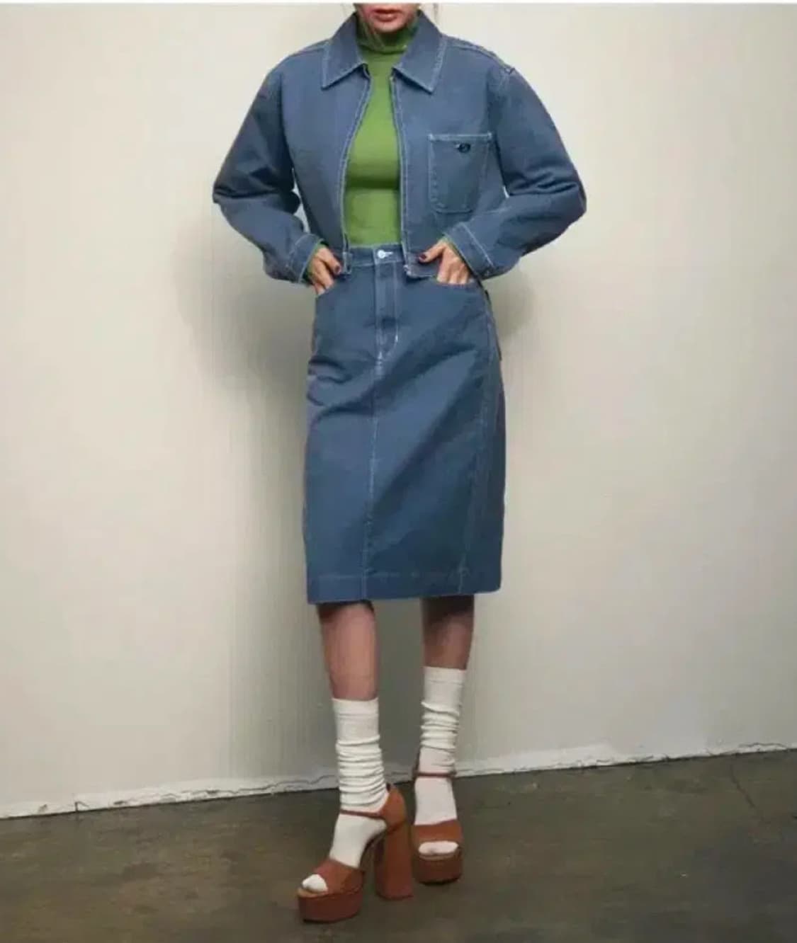 그로브 데님 스커트 상품이미지2