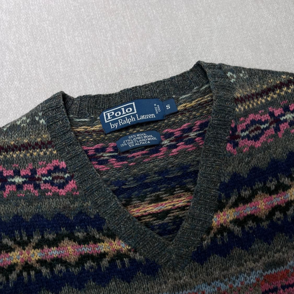 95 폴로 랄프로렌 페어아일 알파카 울 브이넥 니트 상품이미지2