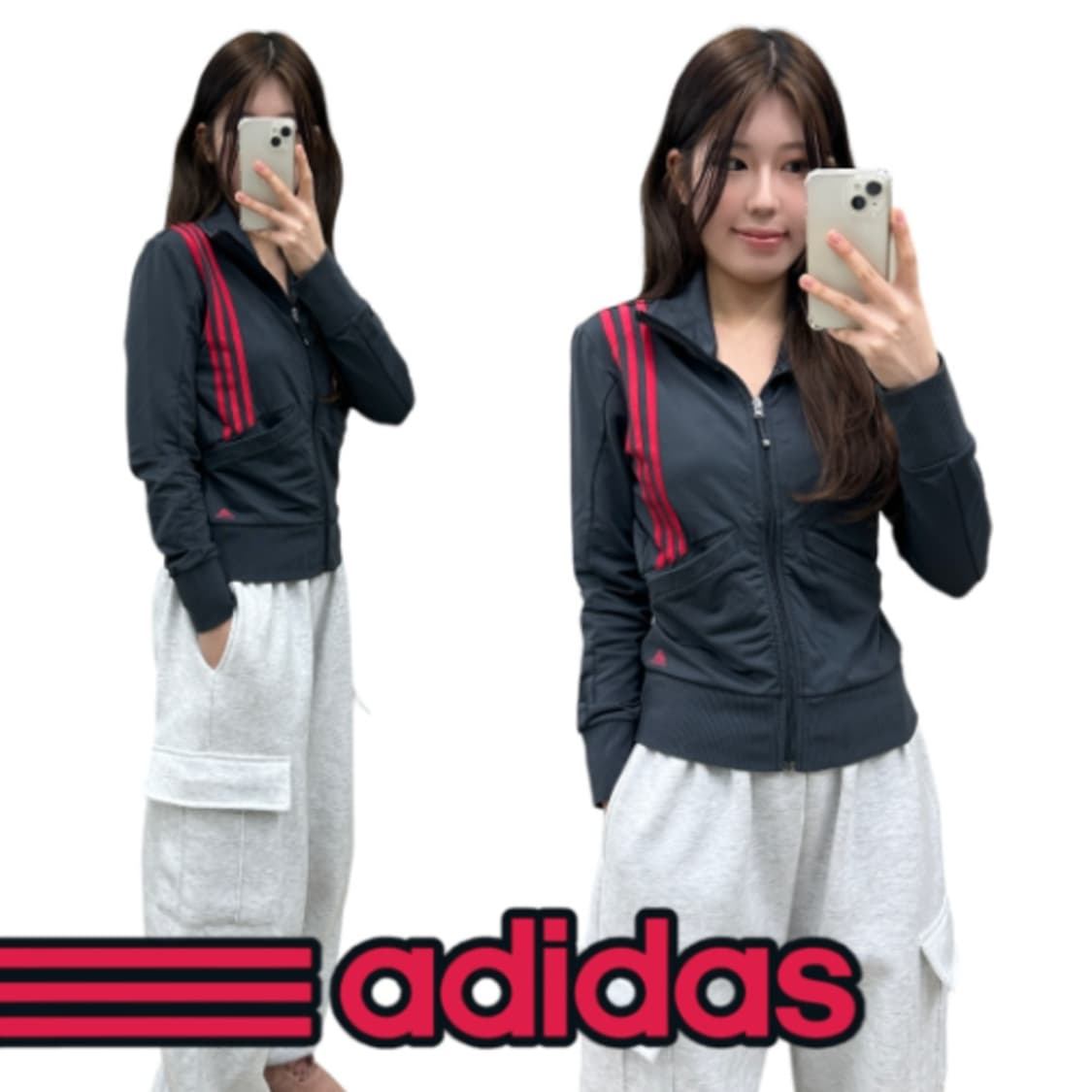 아디다스 빈티지 져지 집업 100 여성 상품이미지4