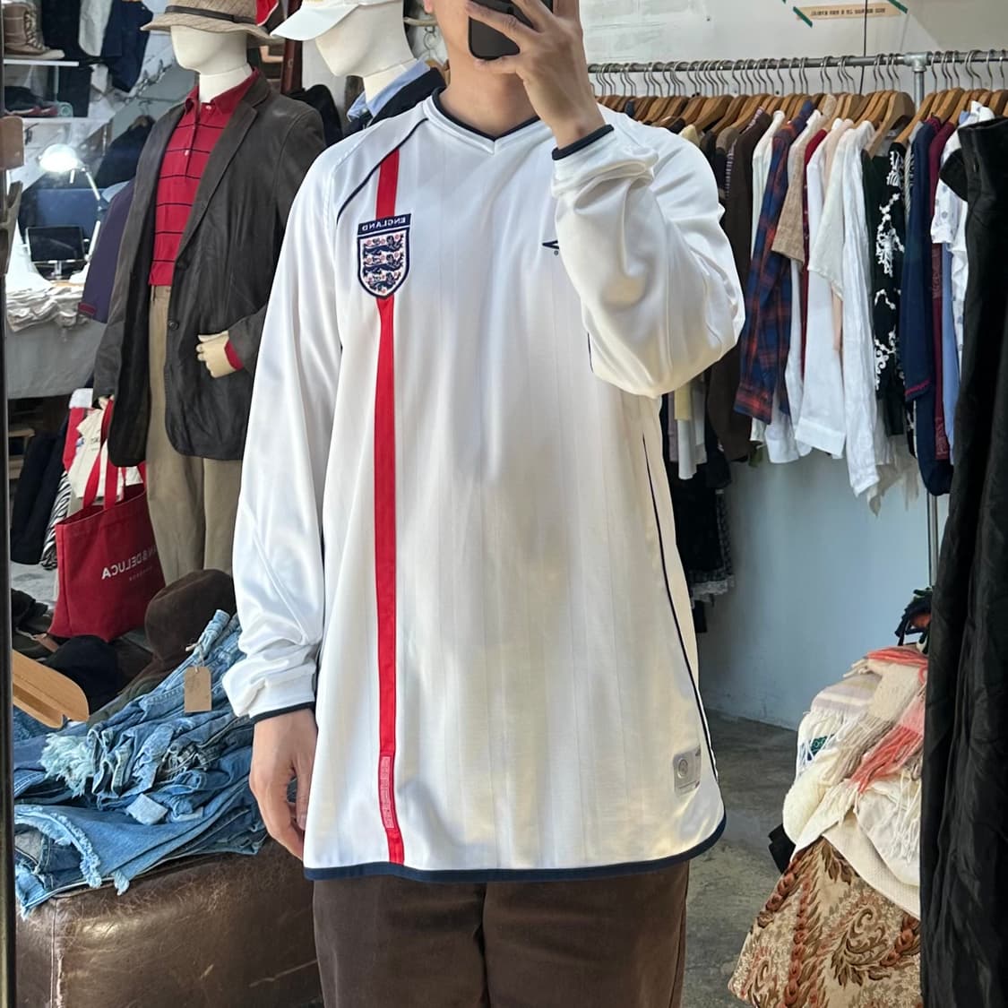 (착용컷) UMBRO 01~03 잉글랜드 유니폼 상의 (남성용 108) 상품이미지3