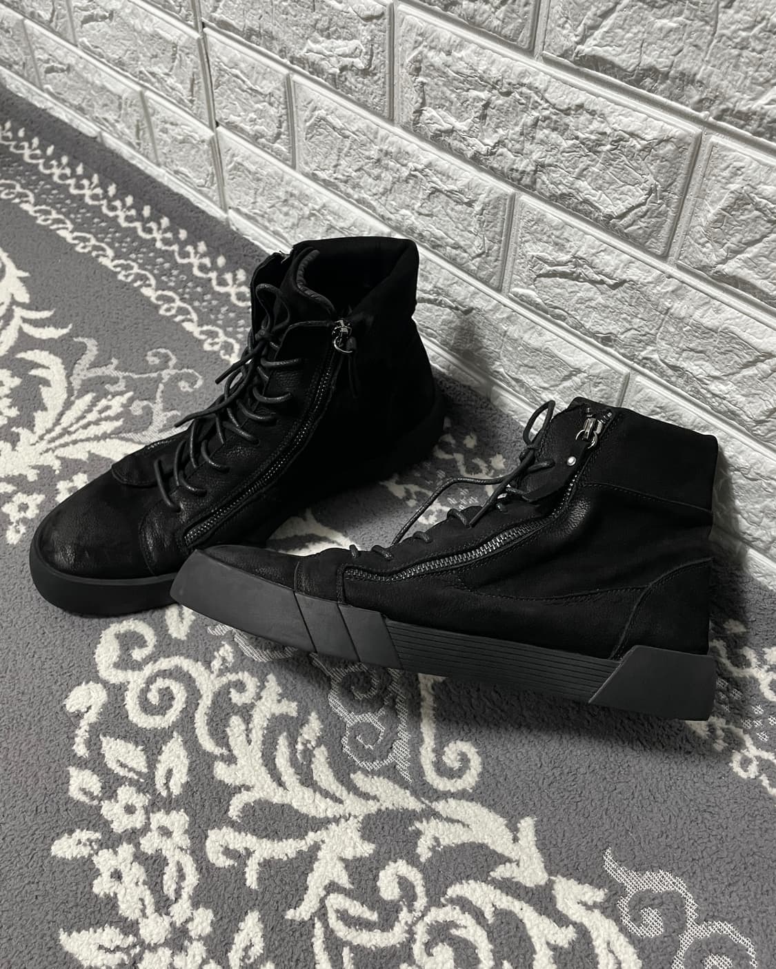 00’s Coated Leather Double Zip High-top 상품이미지1