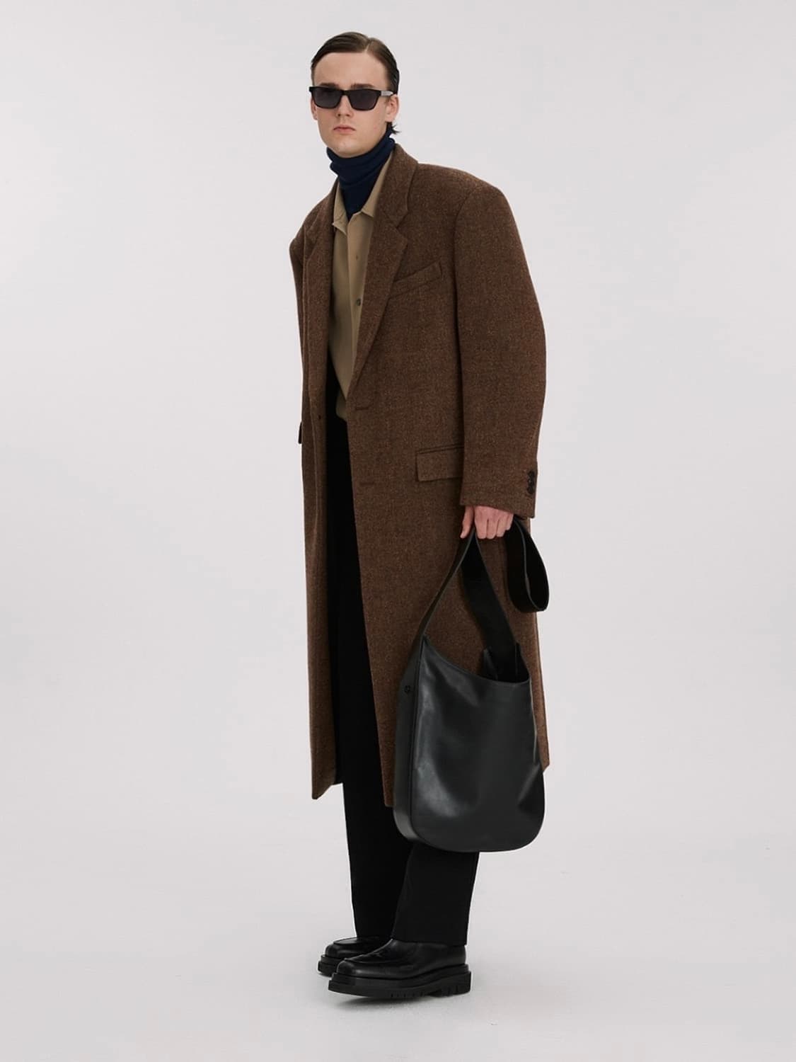 [L] 렉토 베를린 펠트 오버사이즈 싱글 코트 브라운 상품이미지6