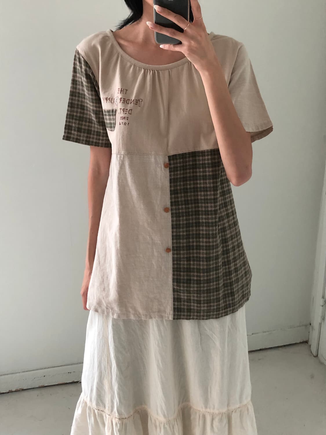 일본빈티지 모리 패치워크 반팔 상품이미지1