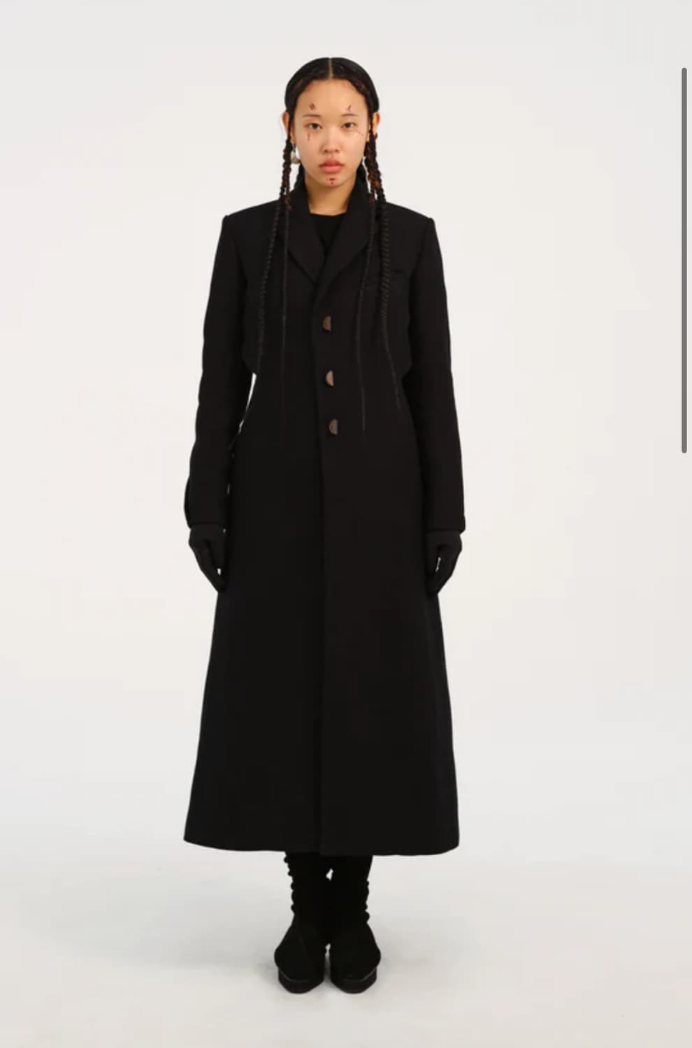 혜인서 세라믹 버튼 롱 코트 블랙 2 상품이미지3
