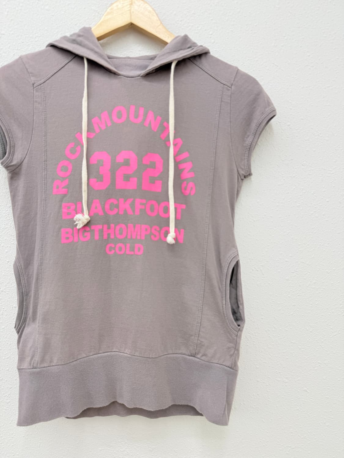 빈티지 로고 캡소매 반팔 후드 상품이미지2