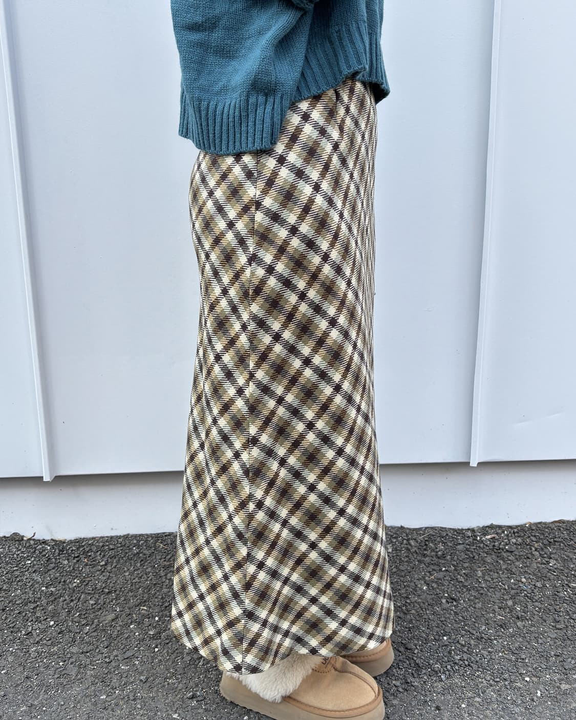 일본빈티지 체커 롱스커트  상품이미지4