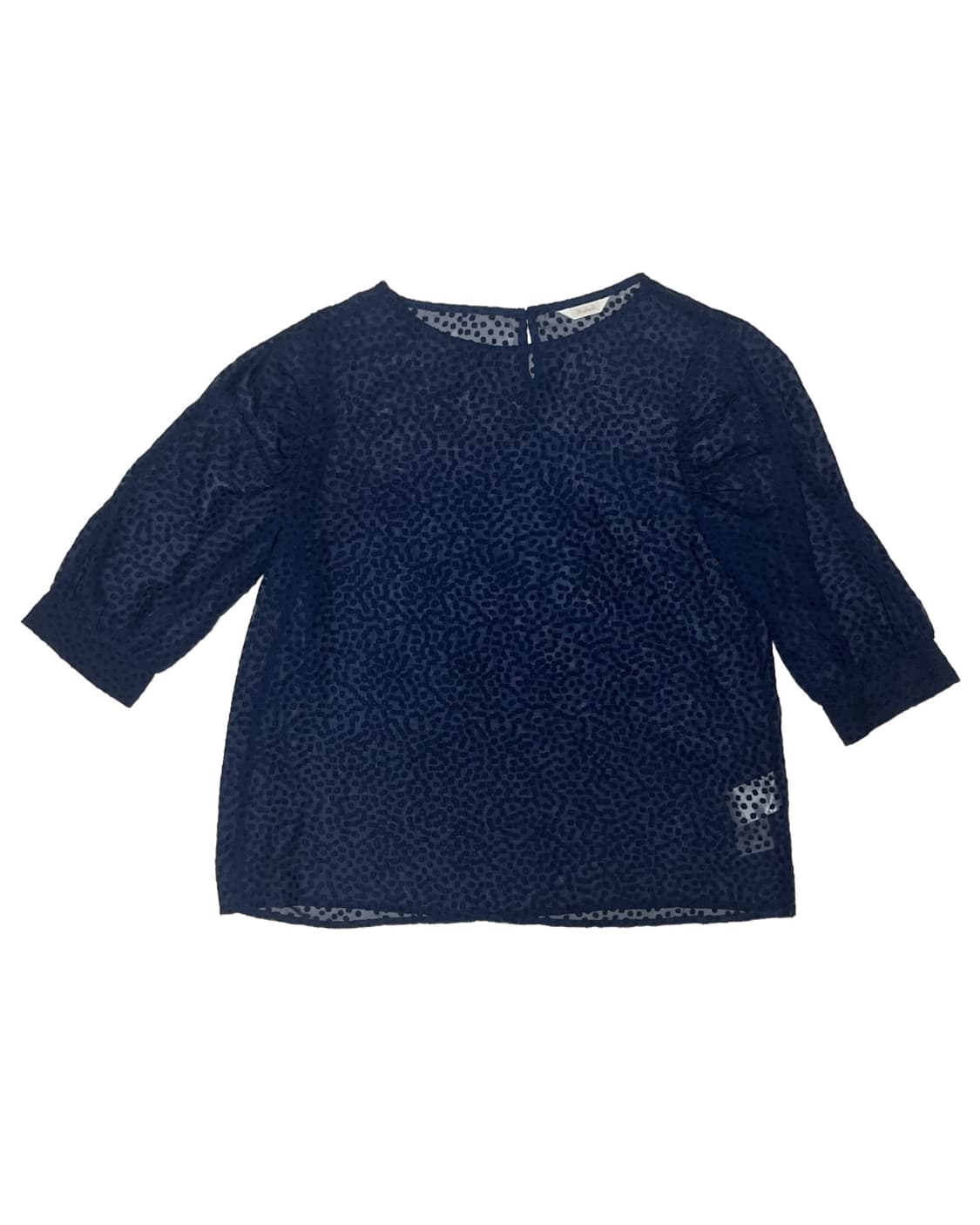 See-through navy blouse 상품이미지1