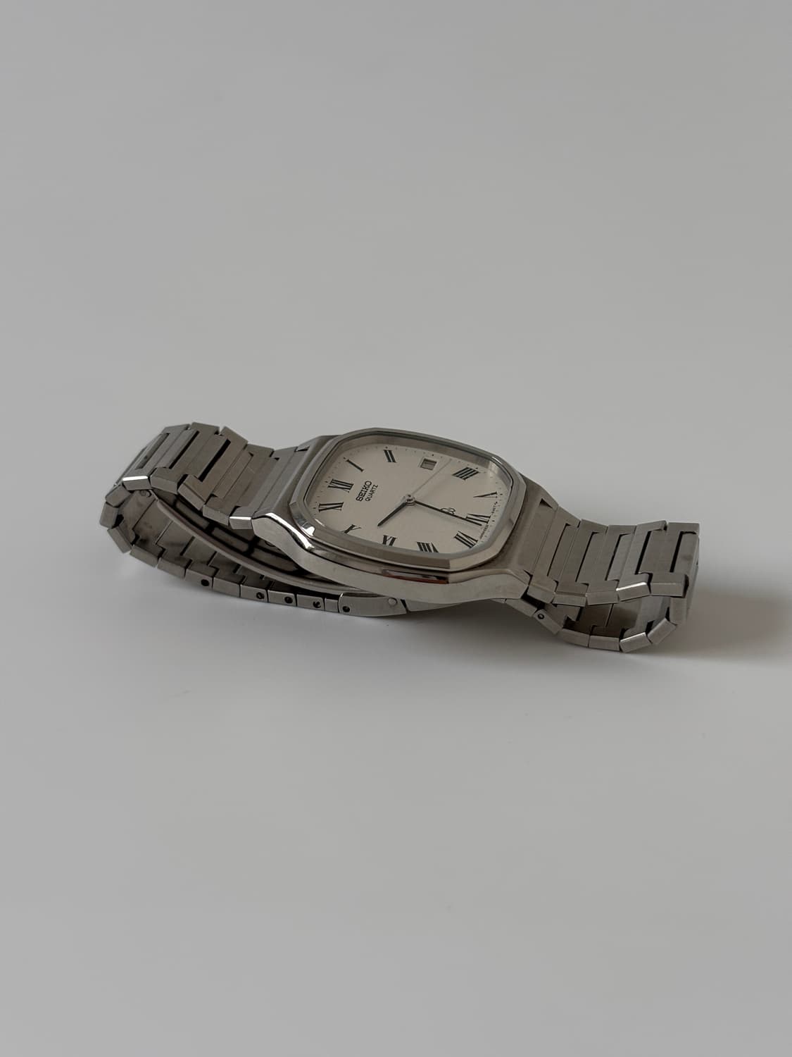 1980s Roman Index Silver Square Quartz 상품이미지6