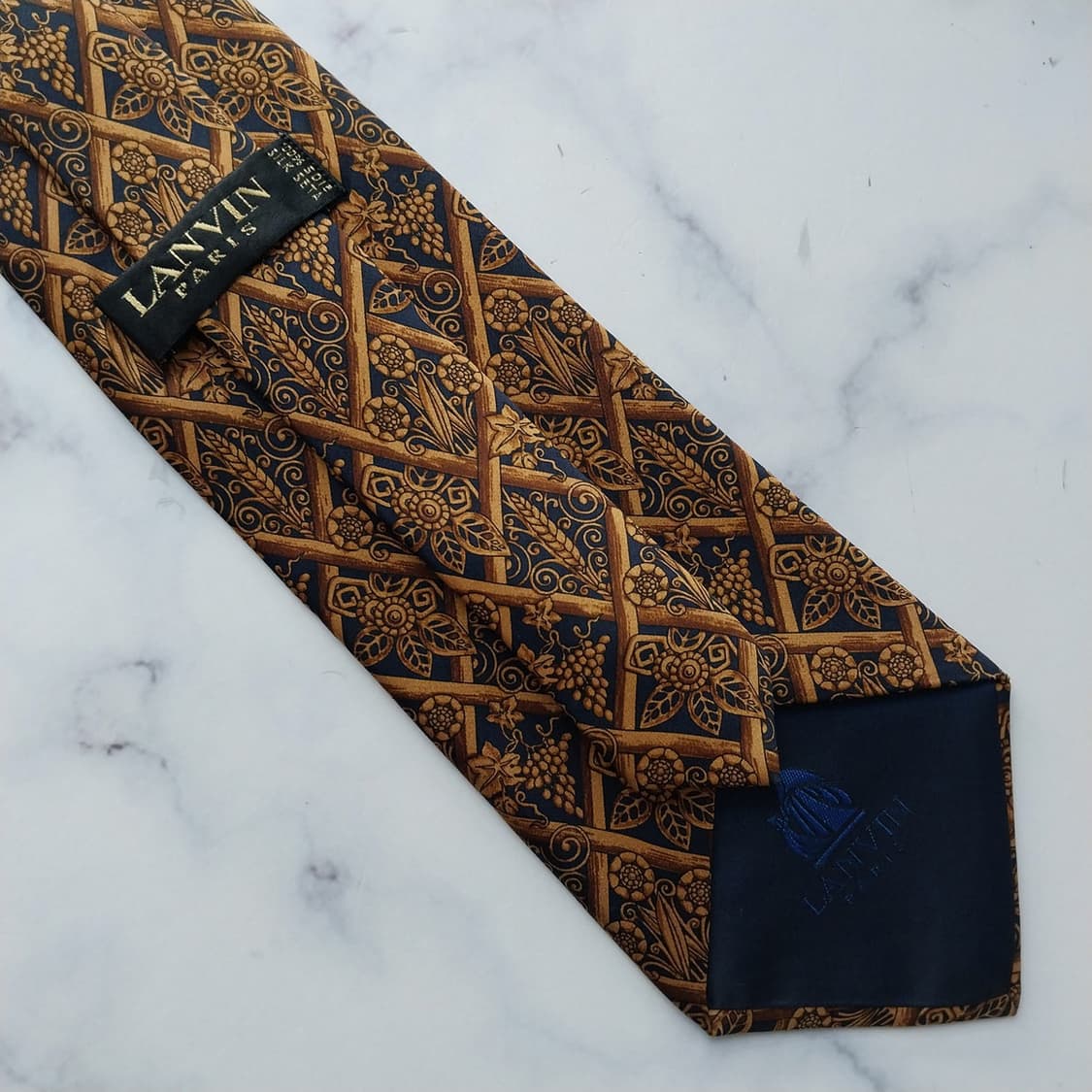 랑방 실크 포도·보리 모티브 넥타이 9.4cm A+등급 k2017 상품이미지7