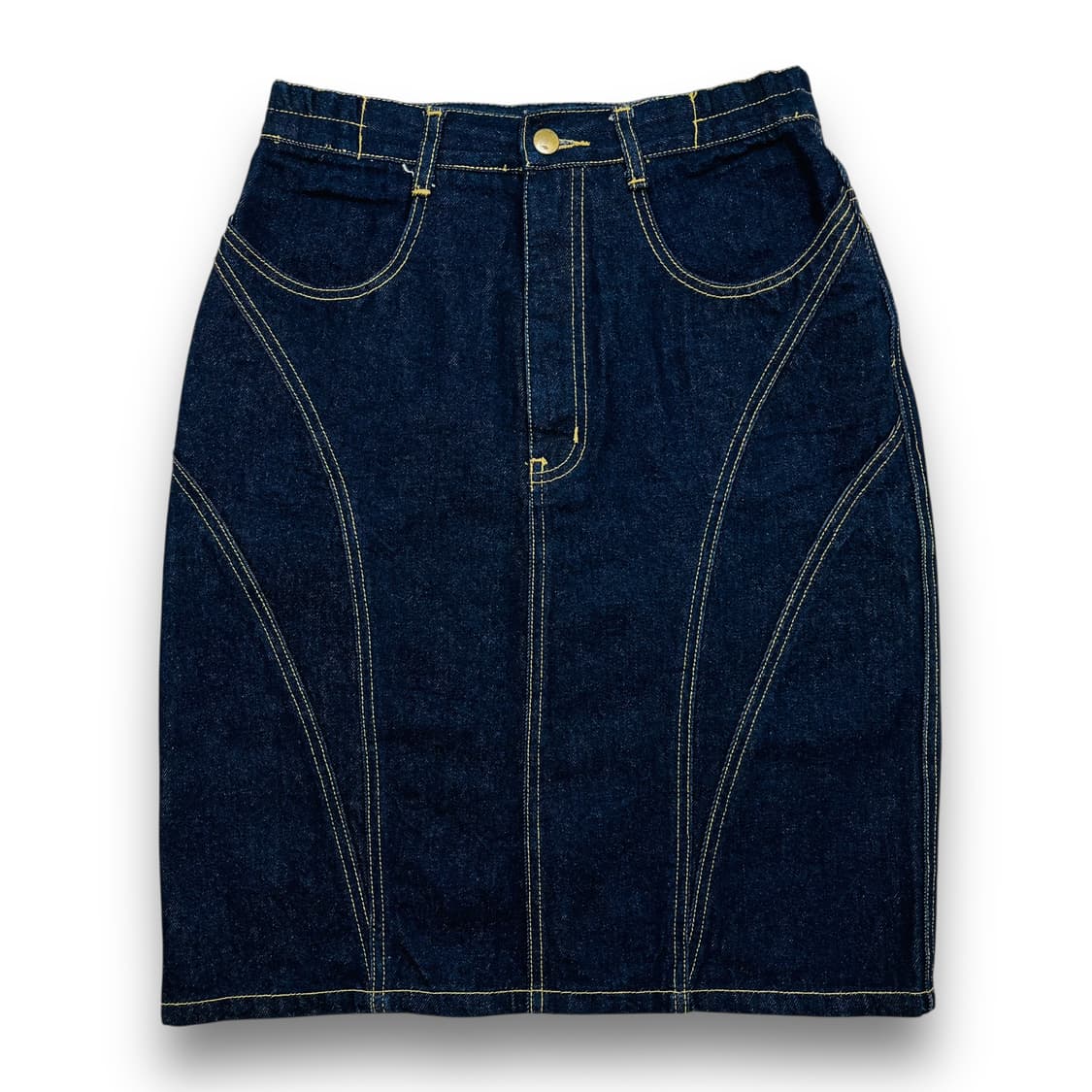 더블 웨스턴 웨이브 스티치 데님 스커트 상품이미지1