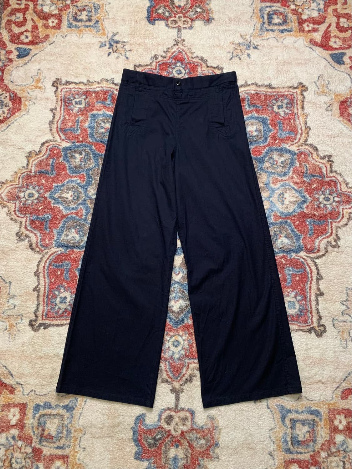 토가 웨스턴 버클 전면 버튼 네이비 팬츠 상품이미지5