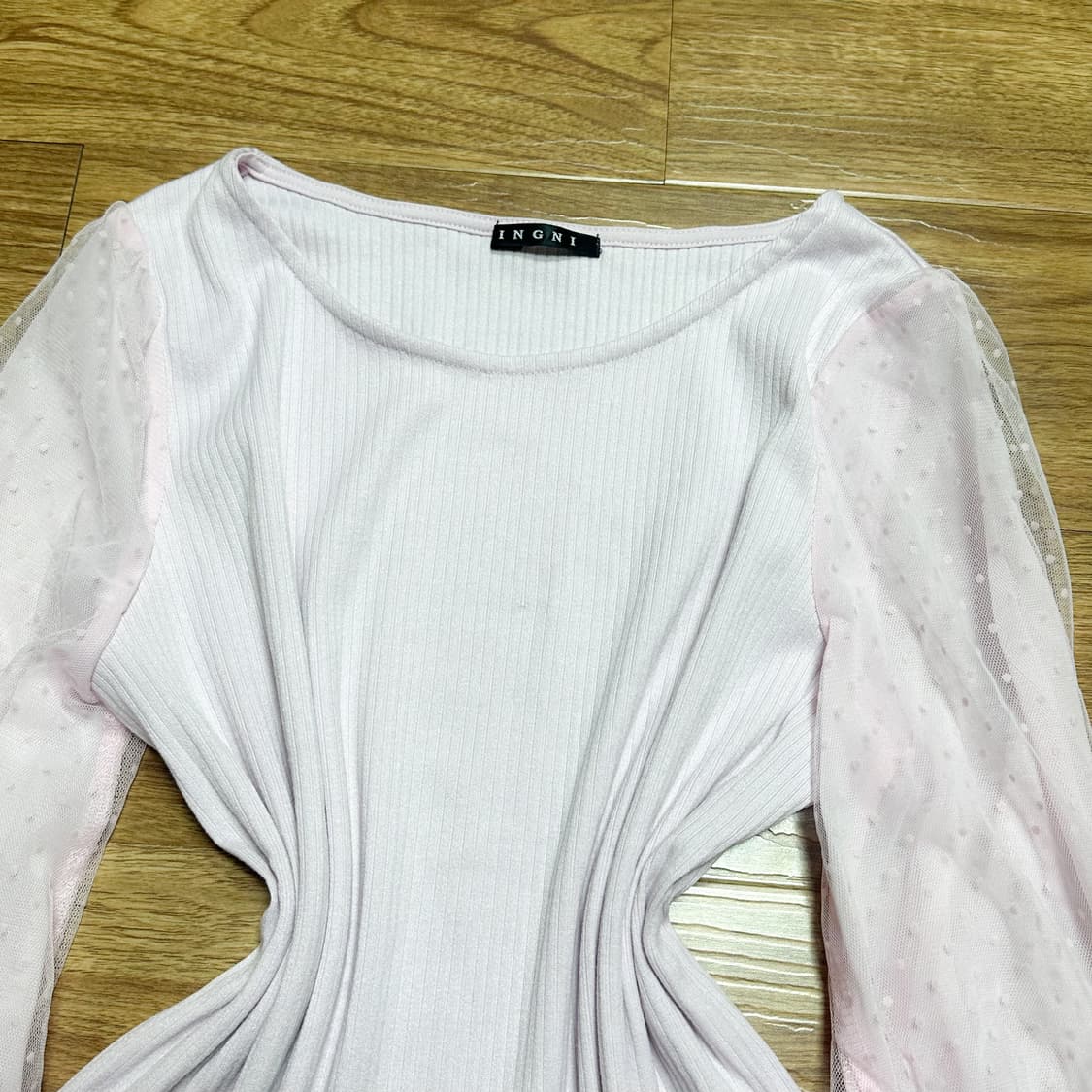 빈티지 핑크 레이스 리본 블라우스 잉그니 히메갸루 로걀 라떼 발레코어  상품이미지2