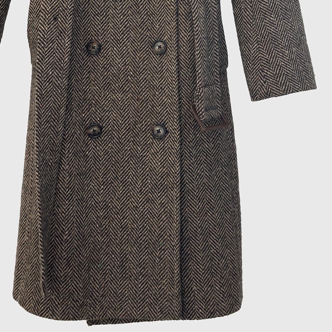 폴로 랄프로렌 울 100% 헤링본 트위드 벨티드 롱 코트 여성 상품이미지3