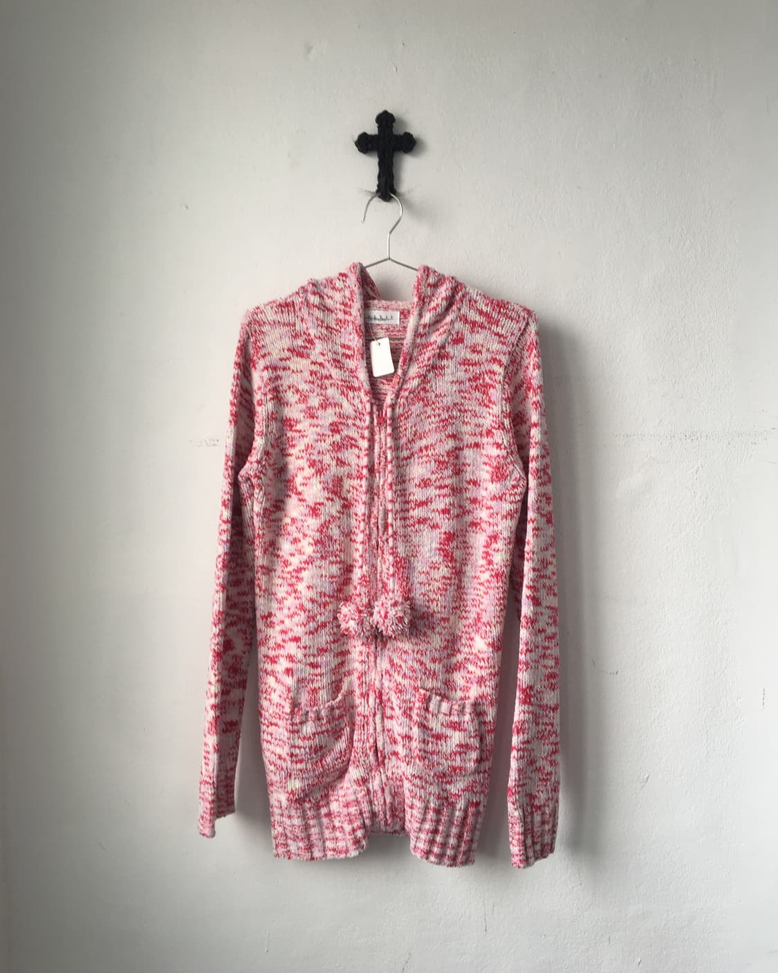 Pom pom hood knit zip up 상품이미지2