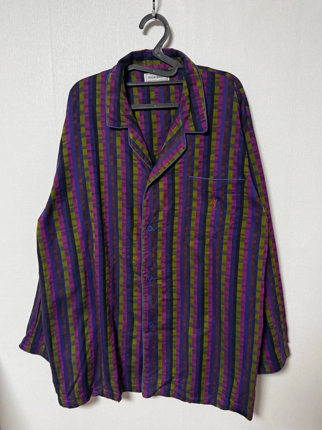 입생로랑 제팬 90s  파자마 체크셔츠 상품이미지2