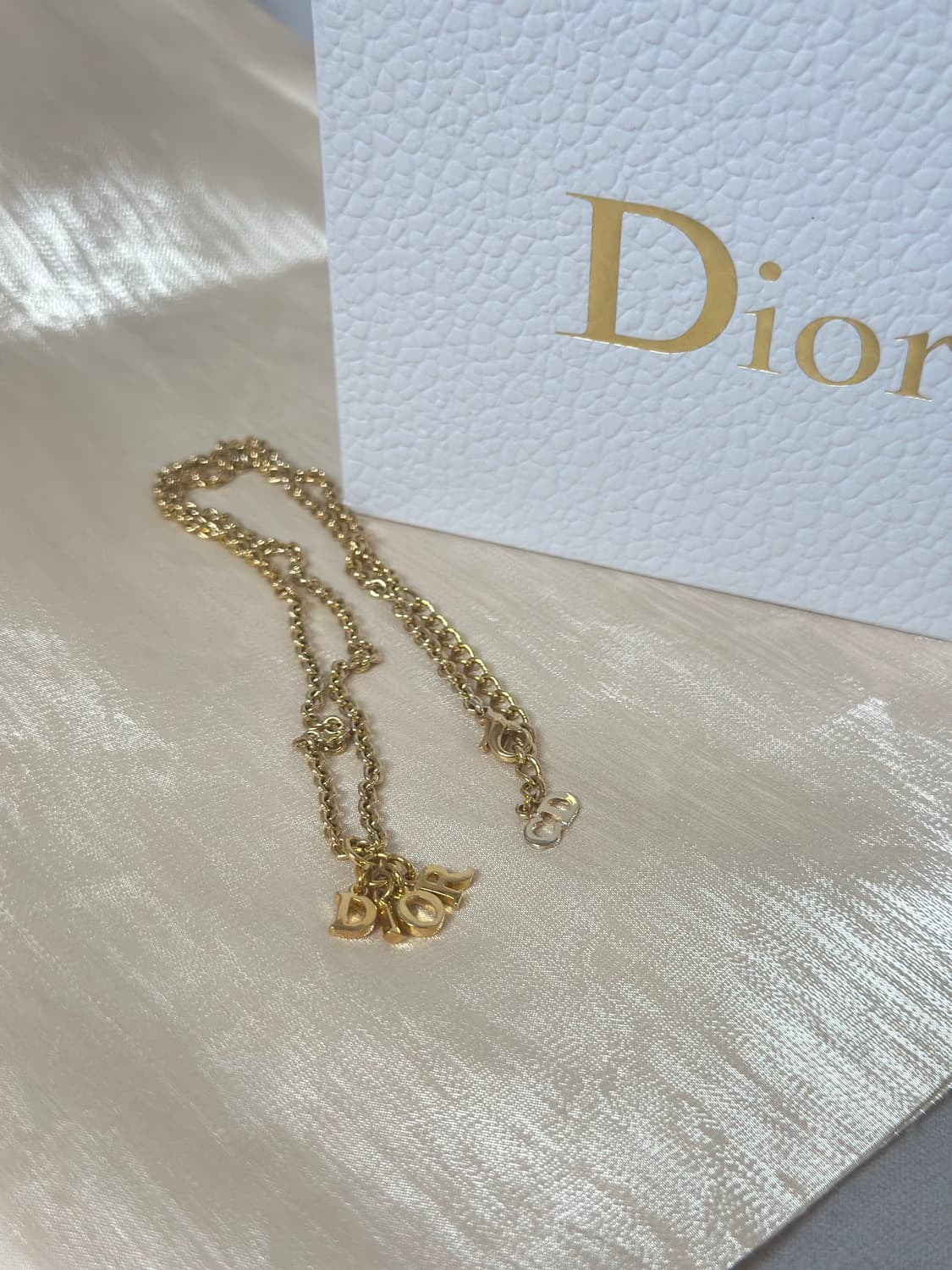디올 CD 로고 금장 체인 목걸이 레터스 상품이미지5