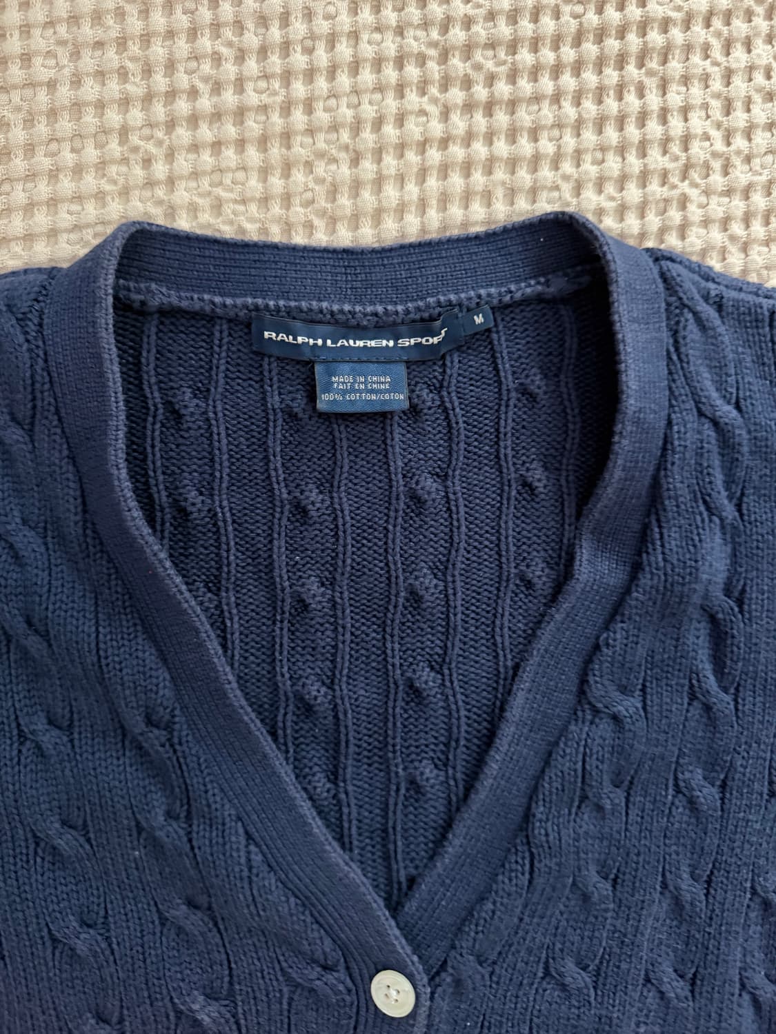폴로랄프로렌 스포츠 네이비 케이블 반팔 가디건 상품이미지3