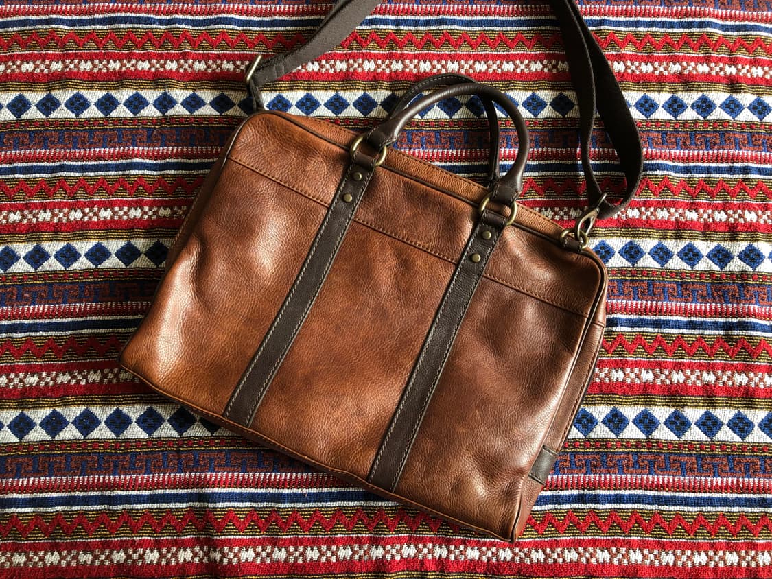 파슬 브라운 레더 브리프케이스 상품이미지1