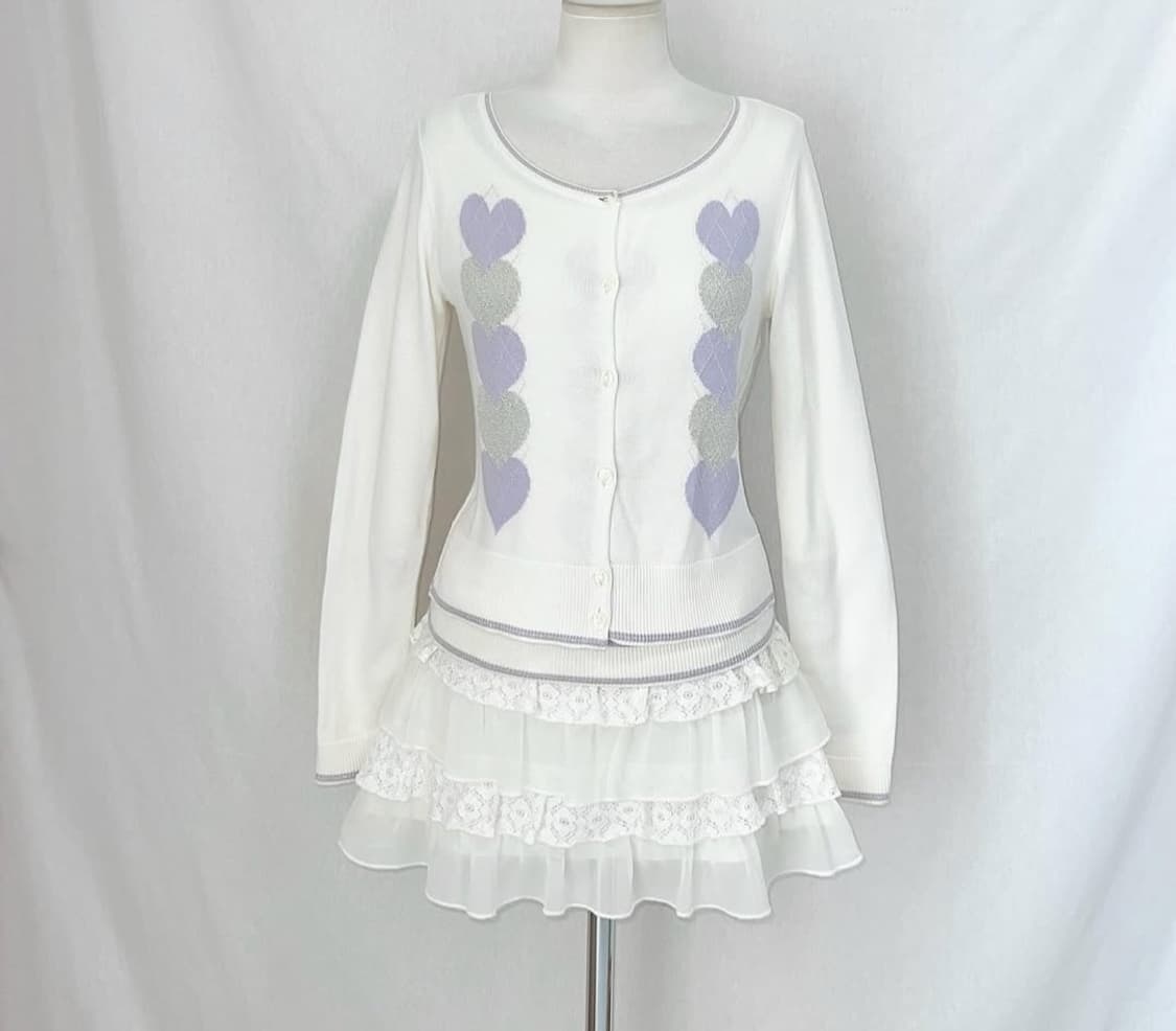 일본 빈티지 긴팔, 가디건 세트 상품이미지3