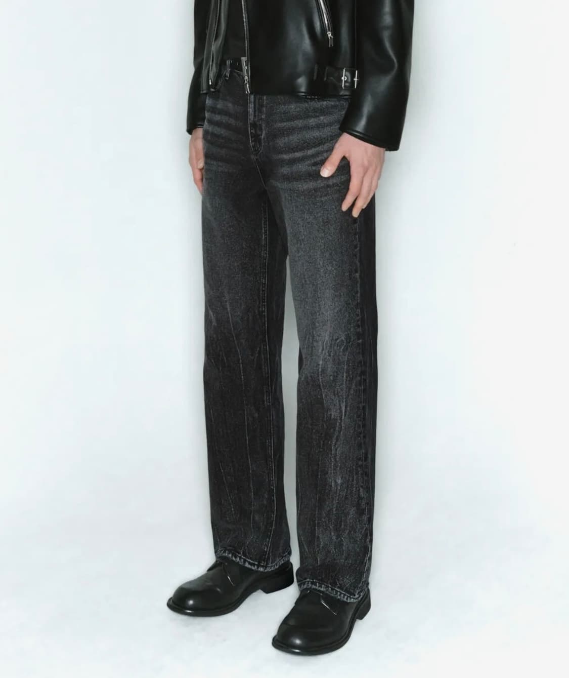 블랙 워싱 데님 흑청바지 32 상품이미지1