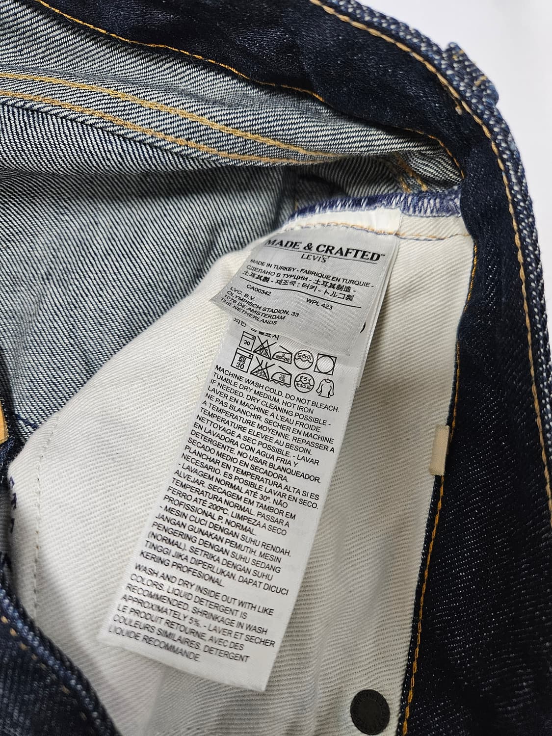 리바이스 블루라벨 메이드앤크래프트 터키 데님팬츠 바지 슬림핏 빈티지 31 상품이미지6