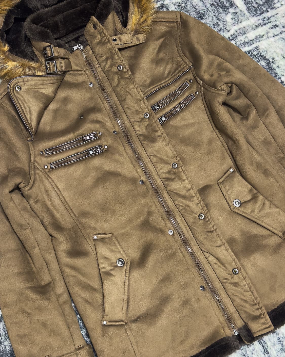 {GILEVANS} Brown Faux Fur Hood Jacket 상품이미지6