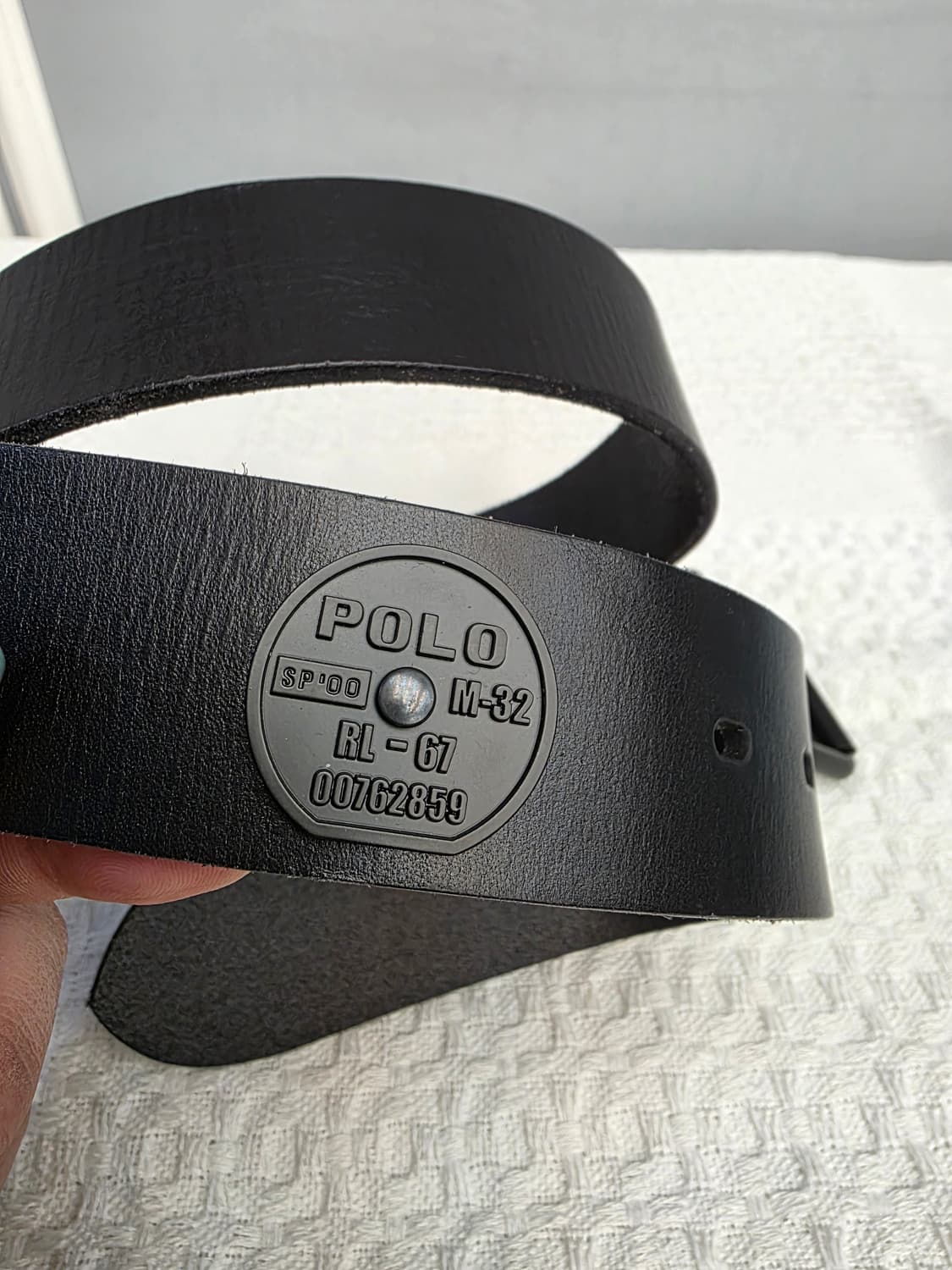폴로 랄프로렌 디스크 블랙 레더 벨트 상품이미지2