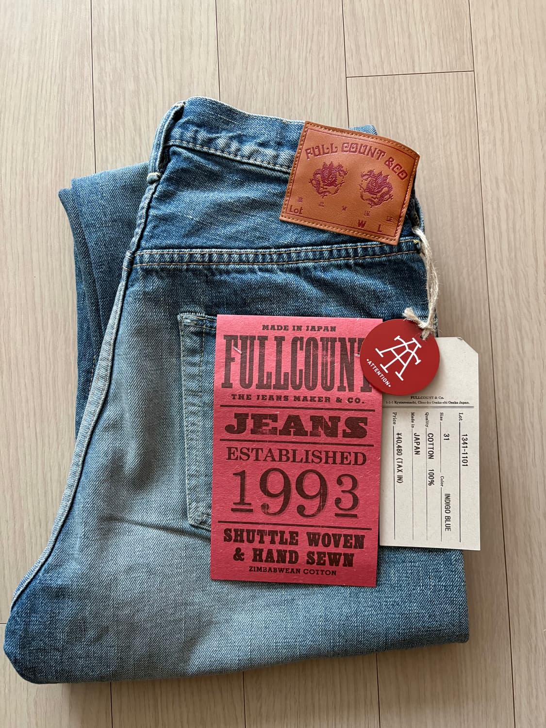 (새상품) 풀카운트 1101 다트포드 31사이즈 팝니다.  상품이미지2