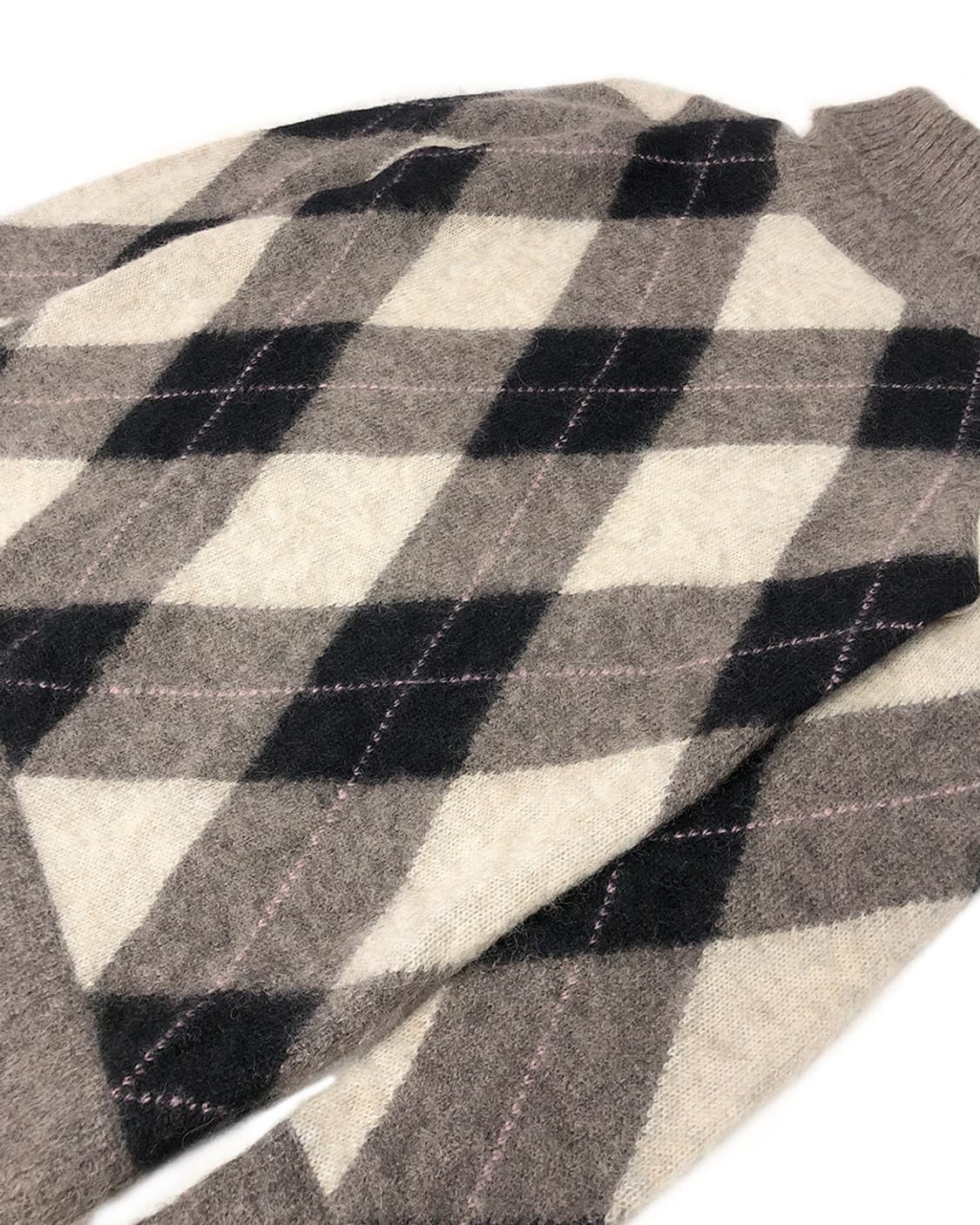 Vintage 알파카+모헤어 아가일 니트  상품이미지5